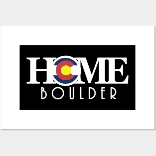 HOME Boulder (long white text) Posters and Art